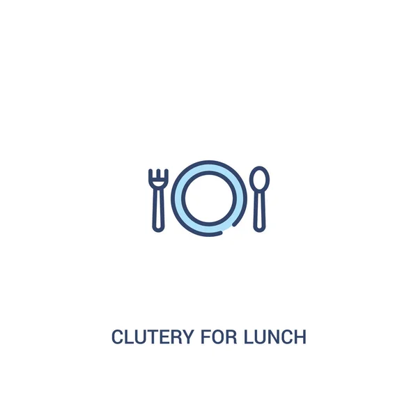 午餐概念 2 彩色图标的笨拙。简单行元素 il — 图库矢量图片