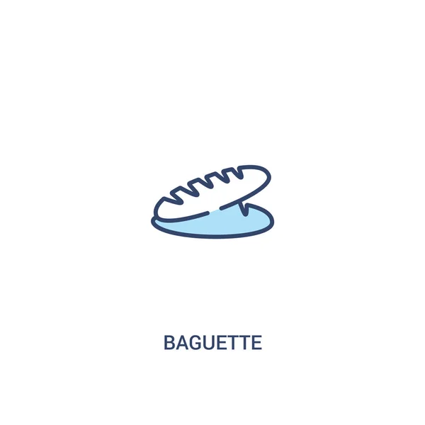 Concepto de baguette 2 icono de color. ilustración de elemento de línea simple — Archivo Imágenes Vectoriales