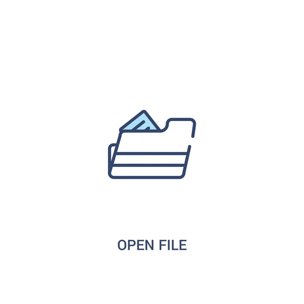 Open file concept 2 colored icon. Простая иллюстрация элемента строки — стоковый вектор