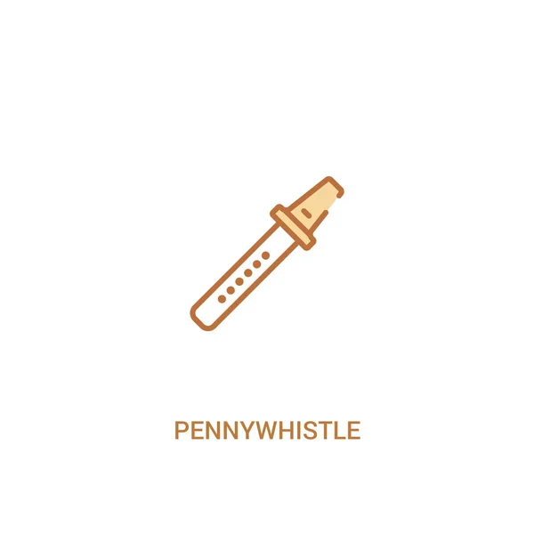 Pennywhistle kavramı 2 renkli simge. basit çizgi elemanı illustr — Stok Vektör