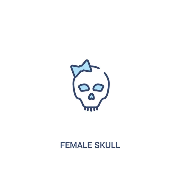 Женский череп концепция 2 цветной значок. простой линейный элемент illustr — стоковый вектор
