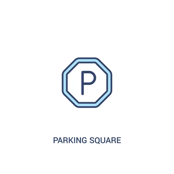 Parking square concept 2 colored icon. simple line element illus — Stock Vector
