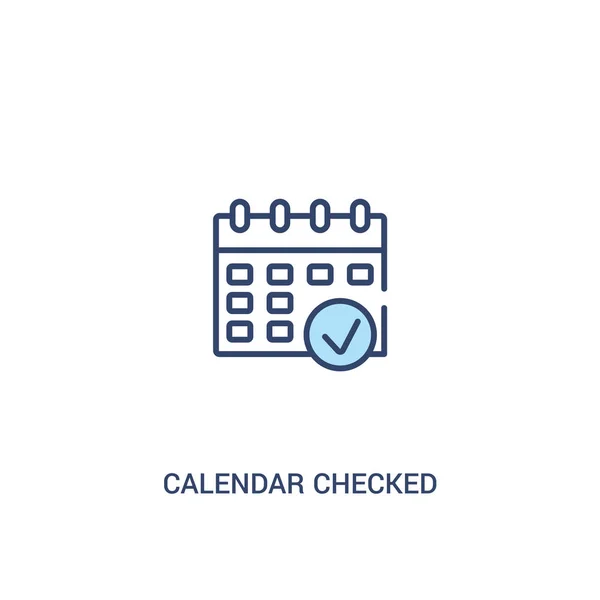 Kalenderkontrollert konsept 2 fargeikon. enkel linjeelement ill – stockvektor