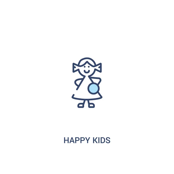 Happy kids concept 2 icona colorata. elemento di linea semplice illustrat — Vettoriale Stock