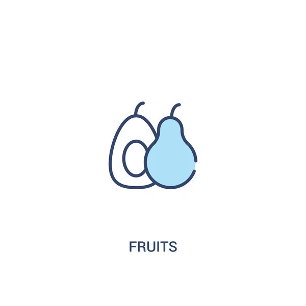 Frutas conceito 2 ícone colorido. ilustração de elemento de linha simples . — Vetor de Stock