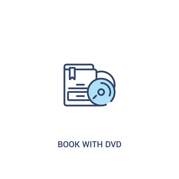 Libro con dvd concepto 2 icono de color. línea simple elemento illust — Vector de stock