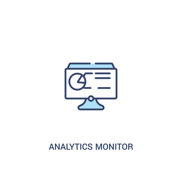 Analytics monitor conceito 2 ícone colorido. elemento de linha simples il —  Vetores de Stock