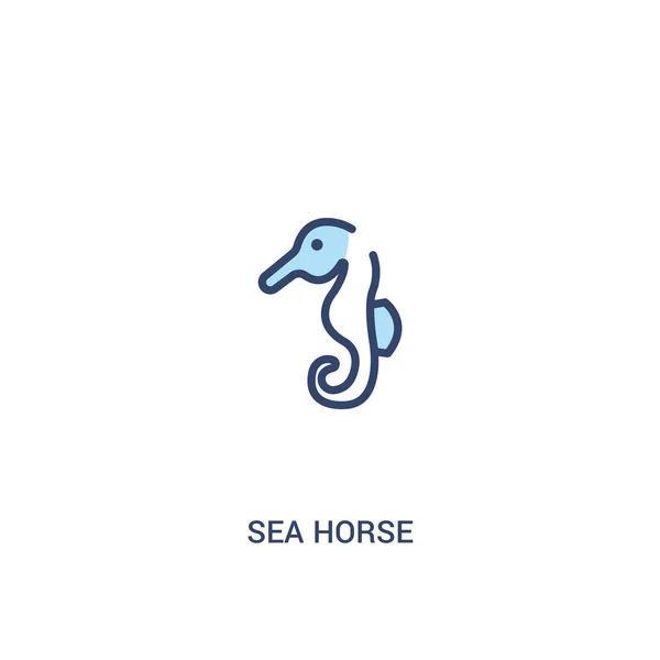 Sea horse concept 2 colored icon. simple line element illustrati — Stock Vector