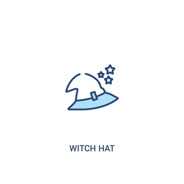 Witch hat concept 2 colored icon. simple line element illustrati — Stock Vector