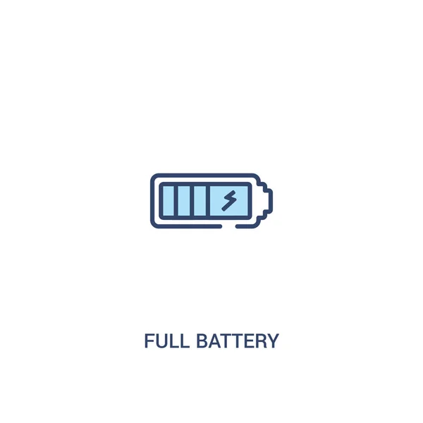 Concept de batterie complète 2 icône de couleur. élément de ligne simple illustr — Image vectorielle