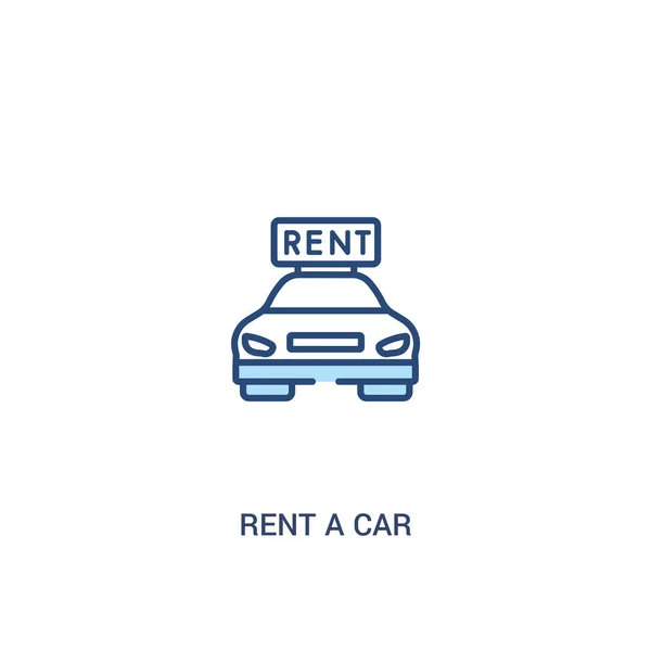 Rent a Car Concept 2 farbiges Symbol. einfaches Linienelement veranschaulichen — Stockvektor