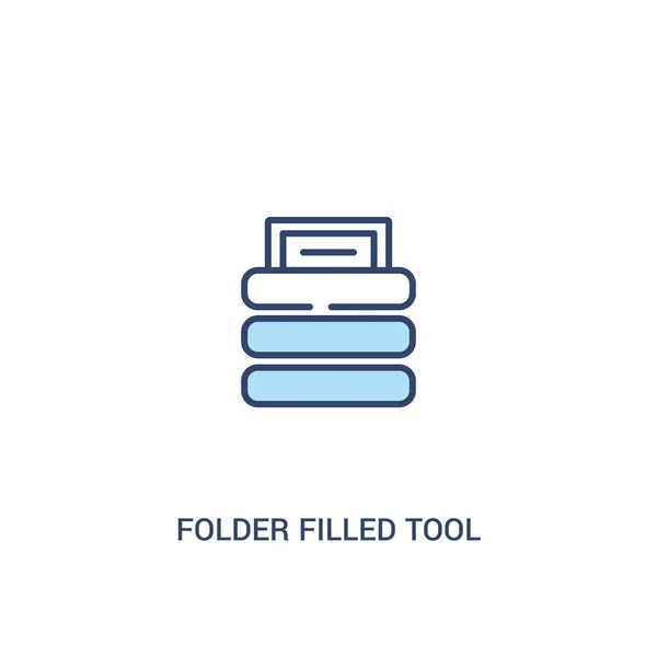 Folder fyllt verktygskoncept 2 färgad ikon. enkelt linjeelement i — Stock vektor
