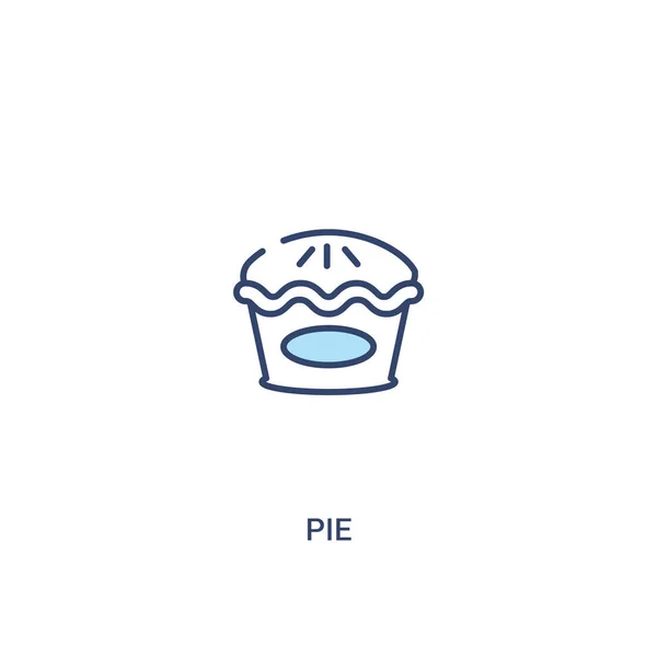 Conceito de torta 2 ícone colorido. ilustração de elemento de linha simples. ou —  Vetores de Stock