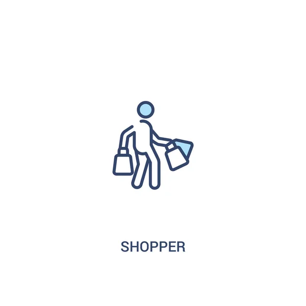 Shopper-Konzept 2 farbiges Symbol. einfache Linienelement-Illustration — Stockvektor