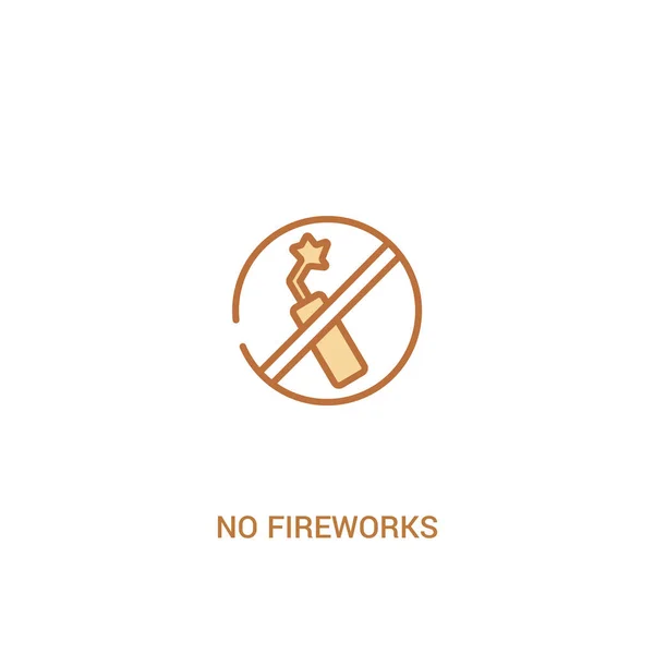 Geen Fireworks concept 2 gekleurd pictogram. eenvoudig lijn element illustr — Stockvector