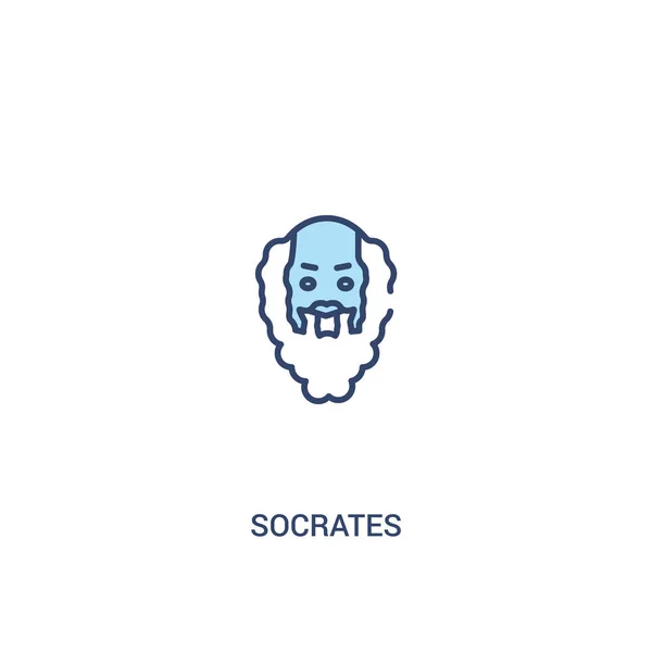 Sokrates kavramı 2 renkli simge. basit çizgi elemanı illustratio — Stok Vektör