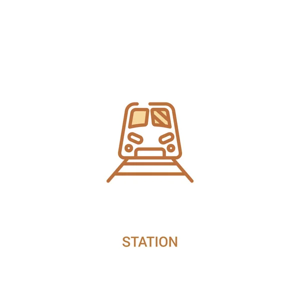 Station concept 2 colored icon. simple line element illustration — Stock Vector