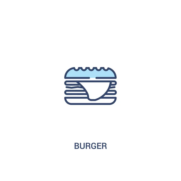 Concepto de hamburguesa 2 icono de color. ilustración simple elemento de línea . — Vector de stock