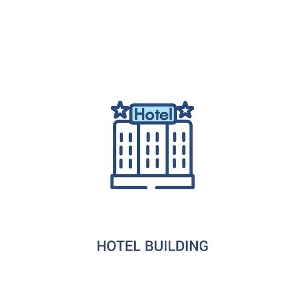 Hotelgebäudekonzept 2 farbiges Symbol. einfaches Linienelement illus — Stockvektor