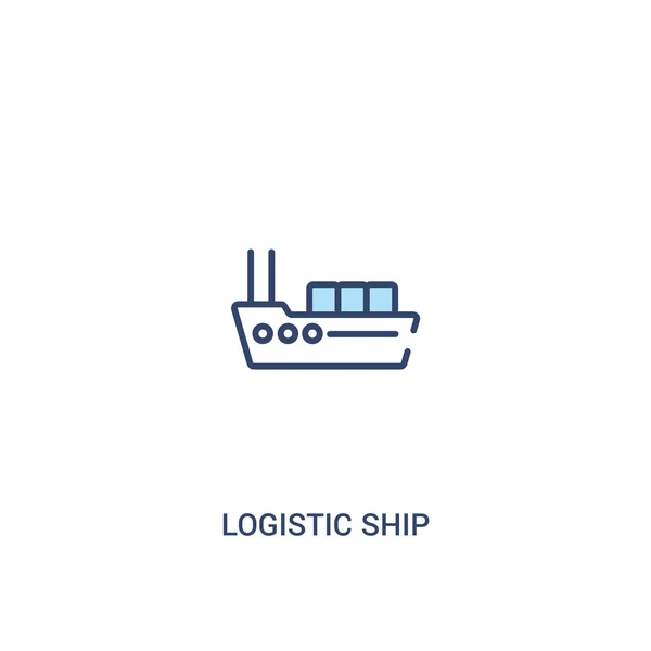 Logístico navio conceito 2 ícone colorido. elemento de linha simples illust — Vetor de Stock