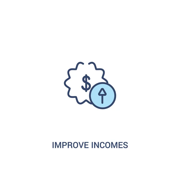 Improve incomes concept 2 colored icon. simple line element illu — Stock Vector