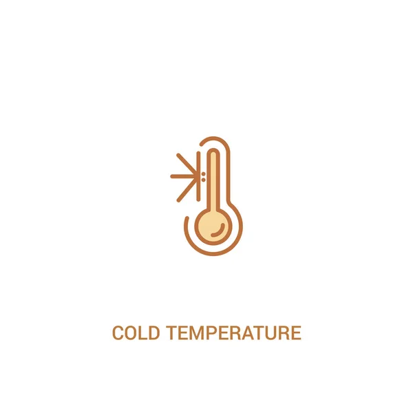 Conceito de temperatura fria 2 ícone colorido. linha simples elemento doente — Vetor de Stock