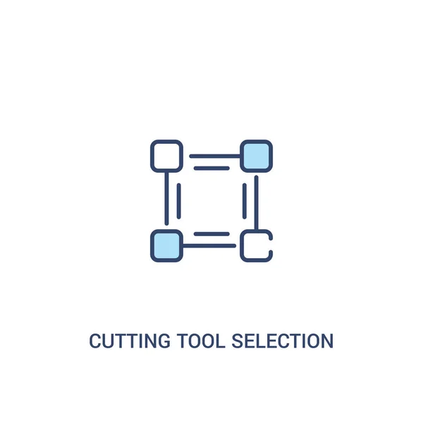 Cutting tool selection concept 2 colored icon. simple line eleme — Stock Vector