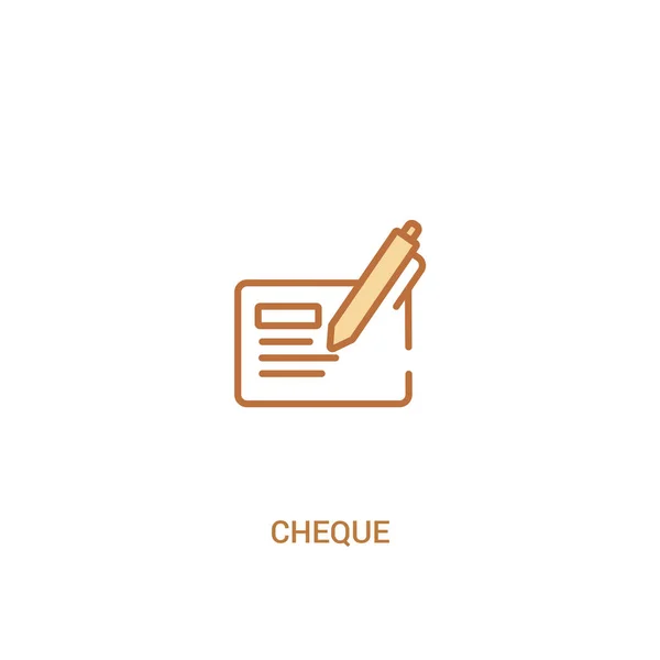 Cheque concept 2 colored icon. simple line element illustration. — Stock Vector