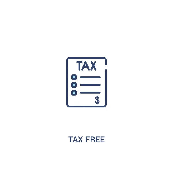 Conceito livre de impostos 2 ícone colorido. linha simples elemento ilustratio — Vetor de Stock