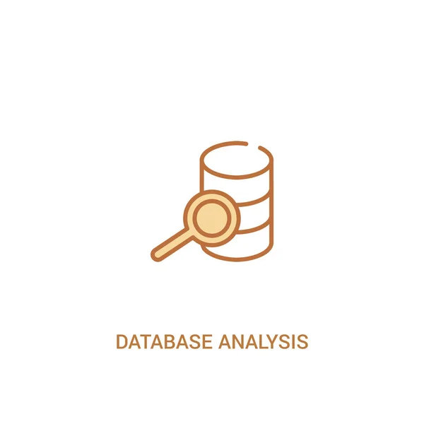 Conceito de análise de banco de dados 2 ícone colorido. elemento de linha simples il — Vetor de Stock