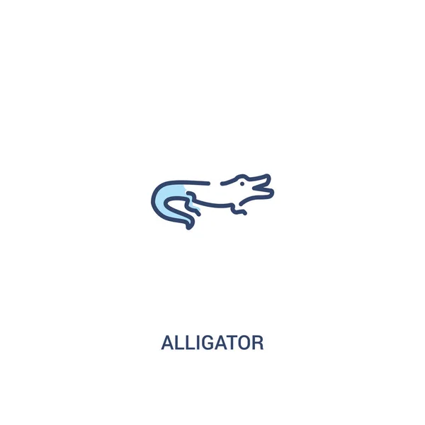 Alligator Concept 2 färgad ikon. enkelt linjeelement ILLUSTRATI — Stock vektor