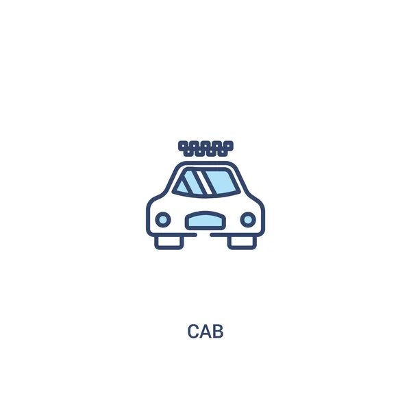 Cab concept 2 colored icon. simple line element illustration. ou — Stock Vector