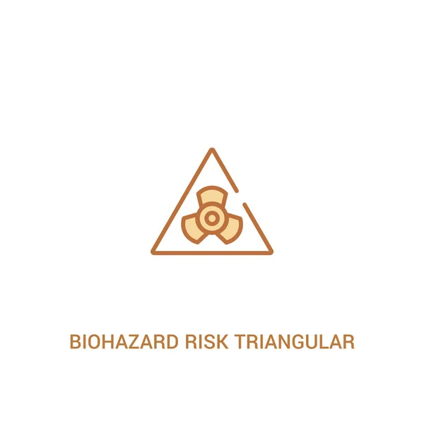Biohazard risk triangular concept 2 colored icon. simple line el — Stock Vector