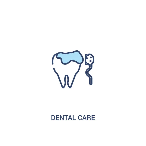 Concepto de cuidado dental 2 icono de color. elemento de línea simple illustra — Vector de stock