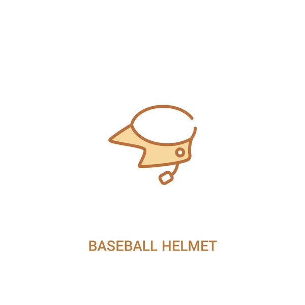 Conceito de capacete de beisebol 2 ícone colorido. elemento de linha simples illu —  Vetores de Stock