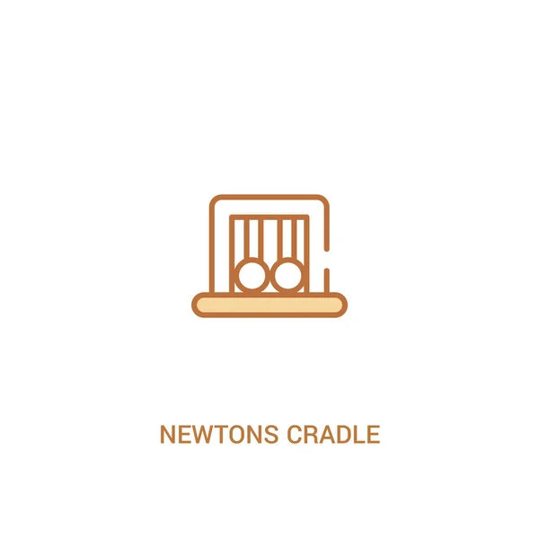 Newtons concepto de cuna 2 icono de color. línea simple elemento illus — Vector de stock