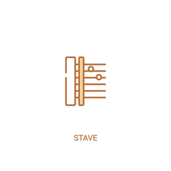 Stave concept 2 gekleurd icoon. eenvoudige illustratie van het lijn element. — Stockvector