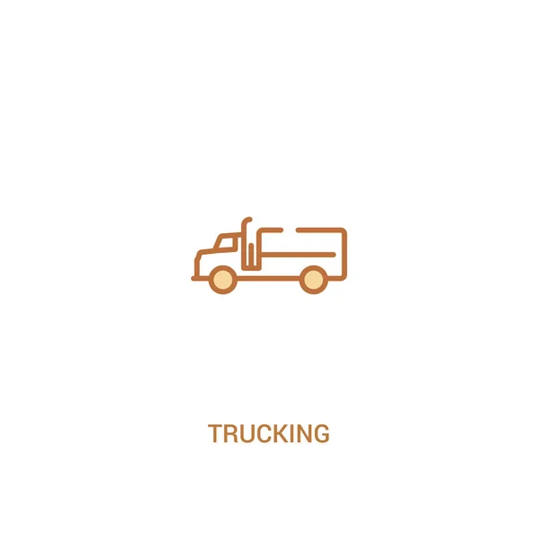트럭 개념 2 컬러 아이콘. 간단한 선 요소 설명비율 — 스톡 벡터