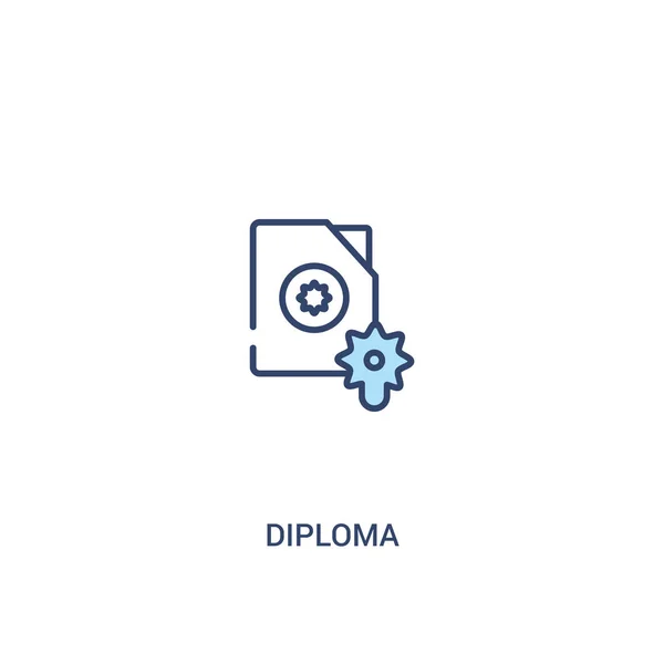 Diploma concepto 2 icono de color. ilustración simple elemento de línea — Vector de stock