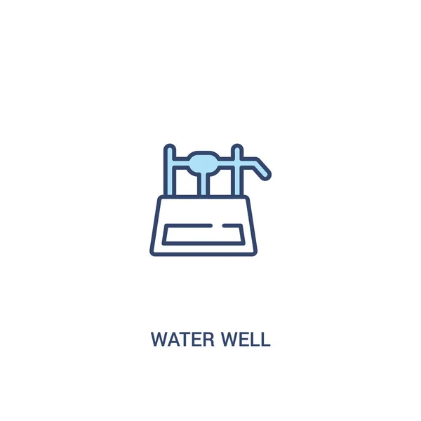 Water well concept 2 colored icon. simple line element illustrat — Stock Vector