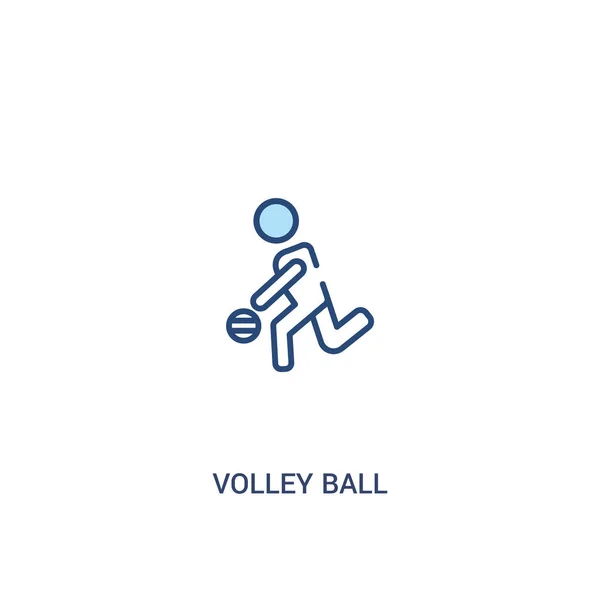 Concept de balle de volley 2 icône de couleur. élément de ligne simple illustra — Image vectorielle