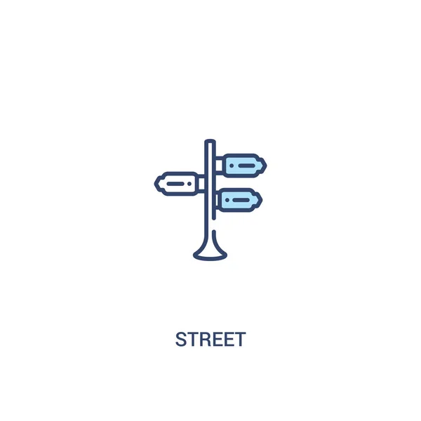 Concepto de calle 2 icono de color. ilustración simple elemento de línea . — Vector de stock