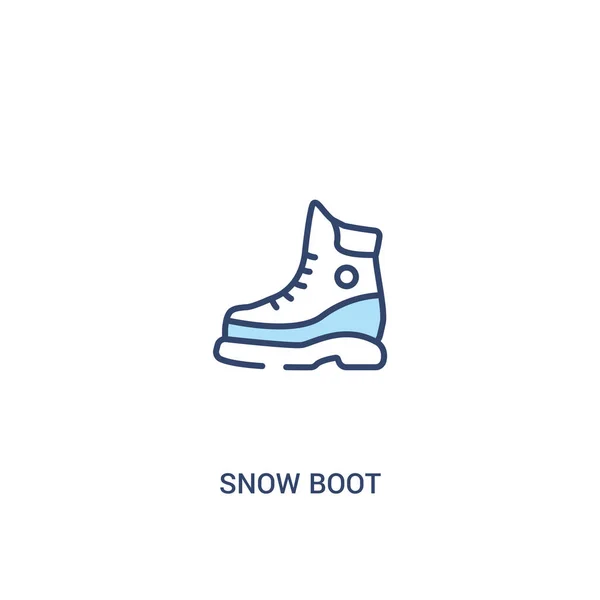 Conceito de bota de neve 2 ícone colorido. elemento de linha simples ilustrati — Vetor de Stock