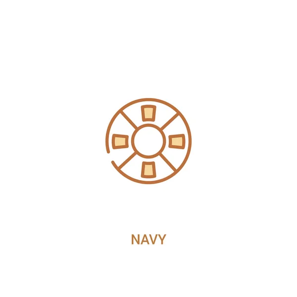 Navy concept 2 colored icon. simple line element illustration. o — Stock Vector