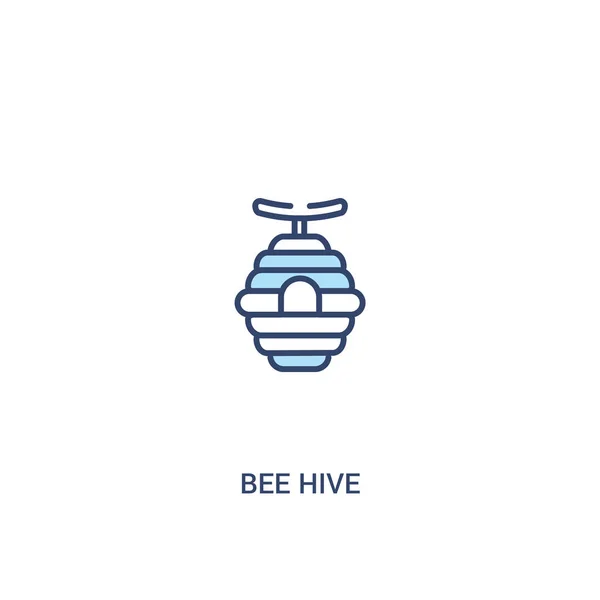 Concepto de colmena de abejas 2 icono de color. ilustración de elemento de línea simple — Vector de stock