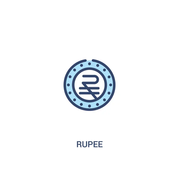 Concepto de rupia 2 icono de color. ilustración simple elemento de línea . — Vector de stock