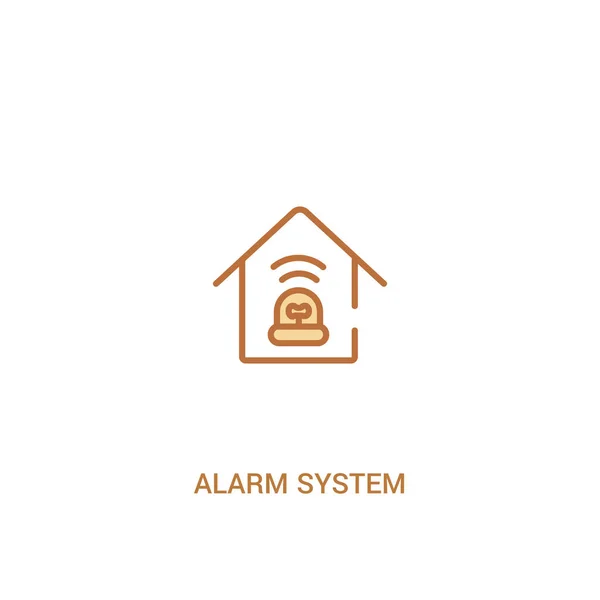 Koncepcja systemu alarmowego 2 kolorowa ikona. prosty element liniowy ilustr — Wektor stockowy