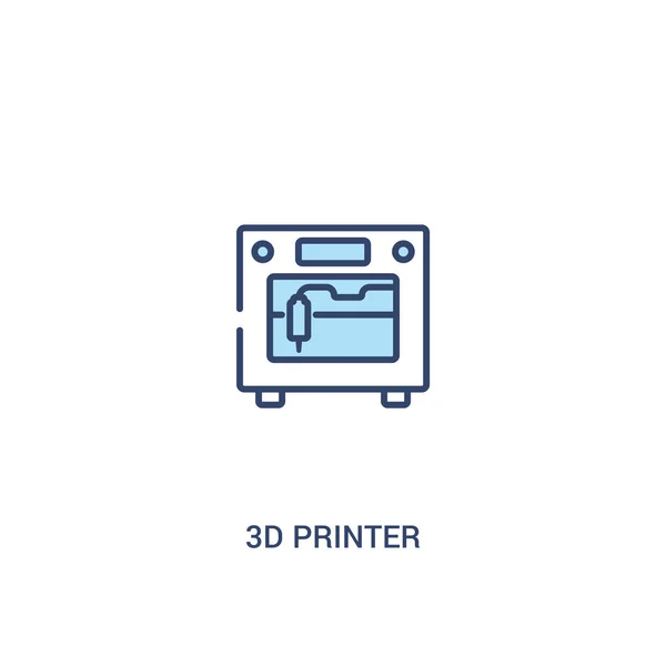3D-Druckerkonzept 2-farbiges Symbol. einfaches Linienelement veranschaulichen — Stockvektor