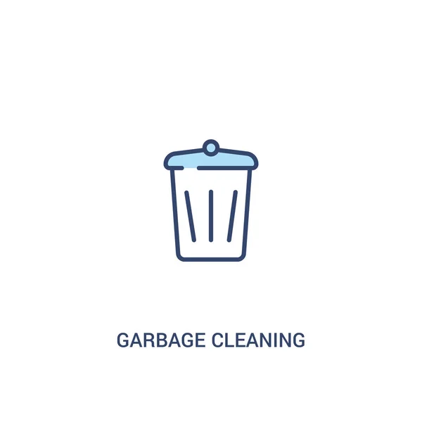 Garbage cleaning concept 2 colored icon. simple line element ill — Stock Vector