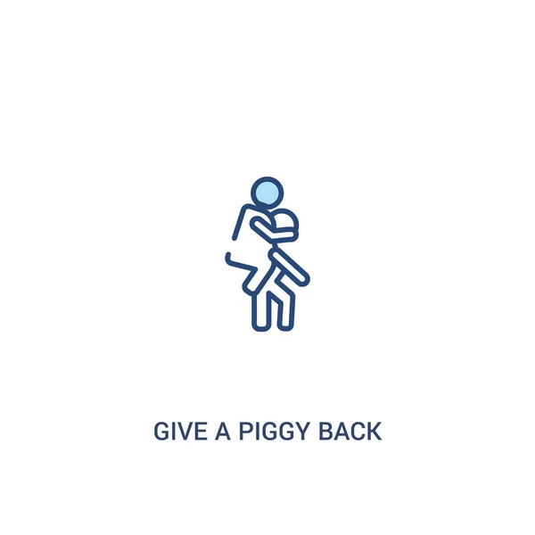 Give a piggy back ride concept 2 colored icon. simple line eleme Vector Graphics